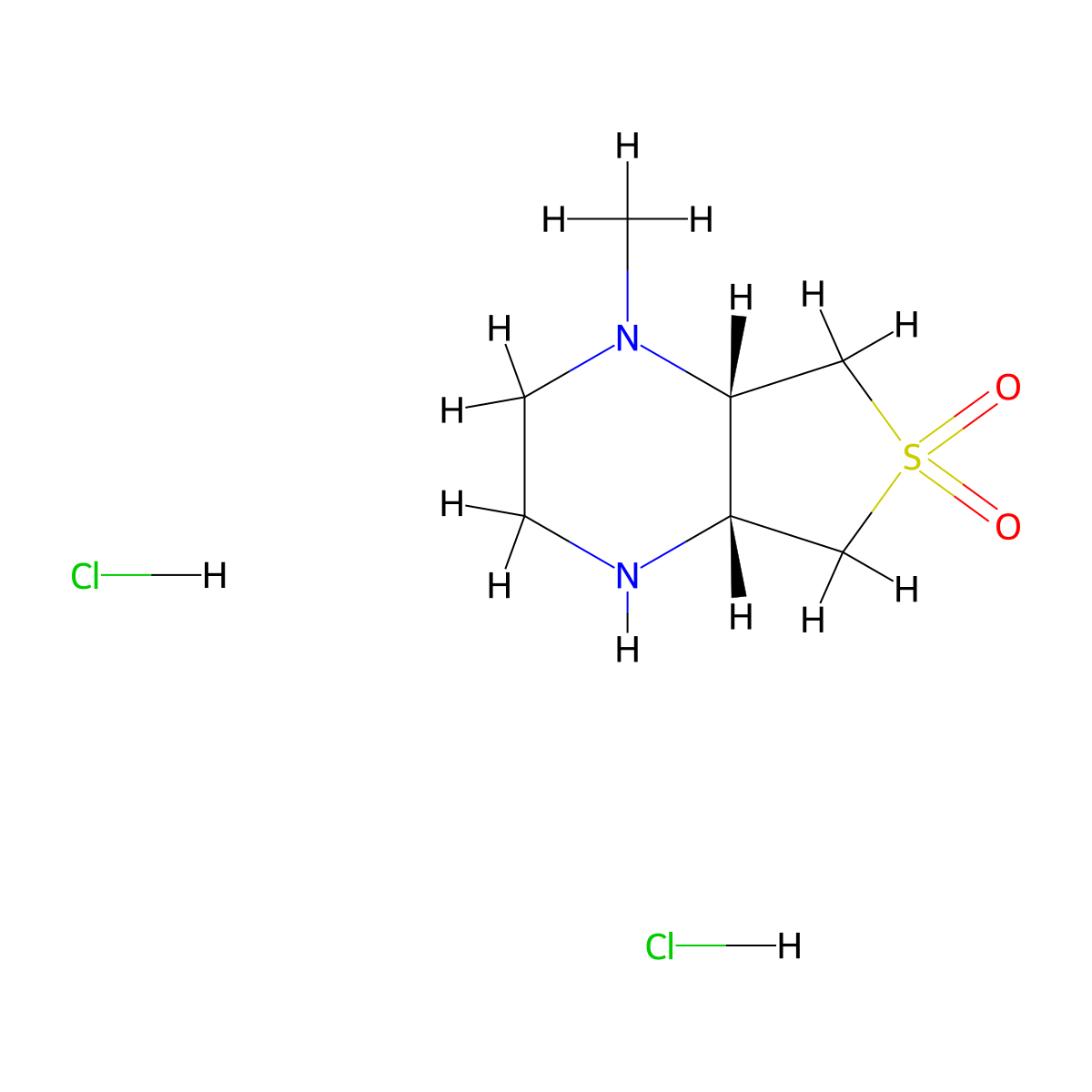 (4aR,7aS)-1-methyloctahydrothieno[3,4-b]pyrazine 6,6-dioxide dihydrochloride molecular structure, CAS 2173052-56-5