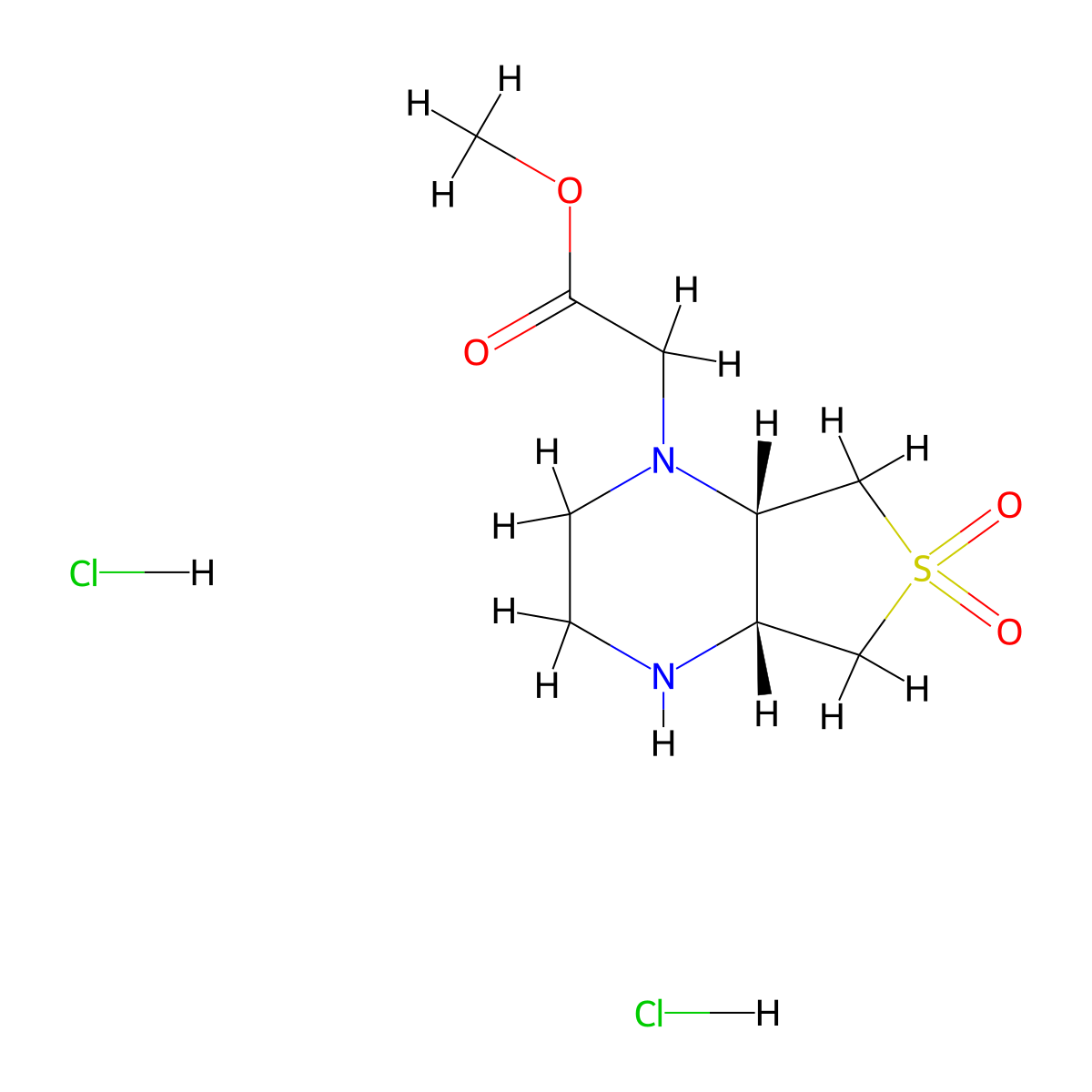 methyl [(4aR,7aS)-6,6-dioxidohexahydrothieno[3,4-b]pyrazin-1(2H)-yl]acetate dihydrochloride molecular structure, CAS 2173052-57-6