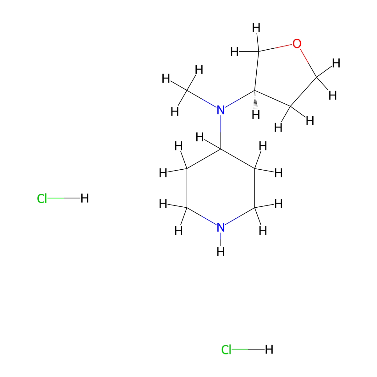N-Methyl-n-[(3r)-oxolan-3-yl]piperidin-4-amine dihydrochloride molecular structure, CAS 2173052-65-6