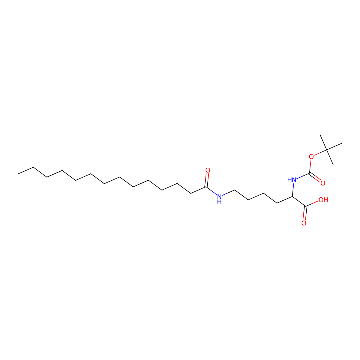 Nalpha-boc-nepsilon-tetradecanoyl-l-lysineboc-lys(myr)-oh molecular structure, CAS 2173052-71-4