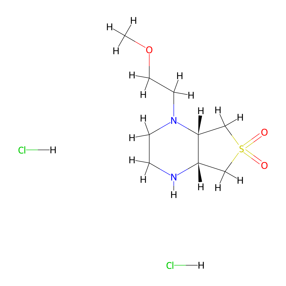 (4As,7aR)-4-(2-methoxyethyl)-2,3,4a,5,7,7a-hexahydro-1H-thieno[3,4-b]pyrazine 6,6-dioxide;dihydrochloride molecular structure, CAS 2173052-72-5