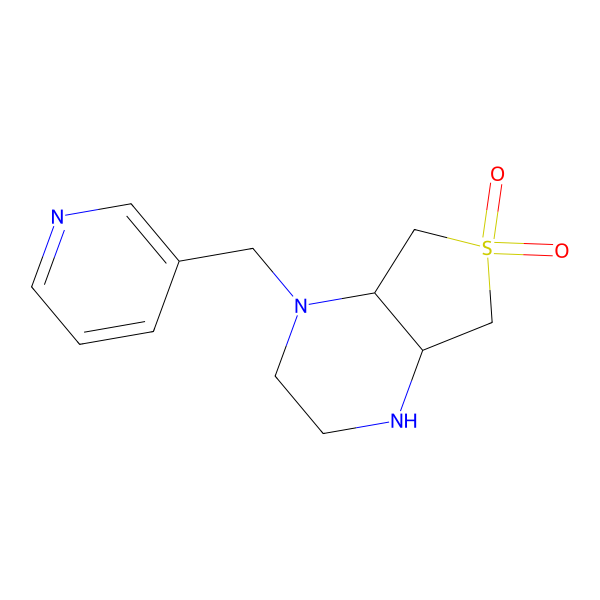 (4aR,7aS)-1-(pyridin-3-ylmethyl)octahydrothieno[3,4-b]pyrazine 6,6-dioxide molecular structure, CAS 2173052-86-1