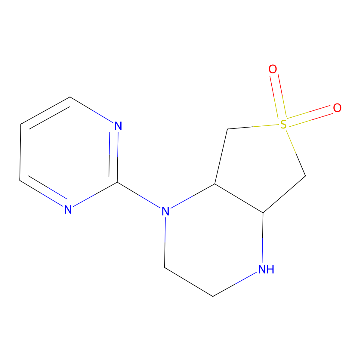(4aR,7aS)-1-pyrimidin-2-yloctahydrothieno[3,4-b]pyrazine 6,6-dioxide molecular structure, CAS 2173052-99-6