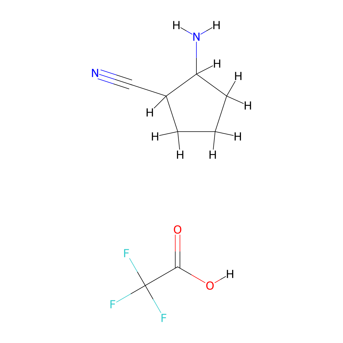 (1R,2S)-2-aminocyclopentanecarbonitrile;2,2,2-trifluoroacetic acid molecular structure, CAS 2173053-01-3
