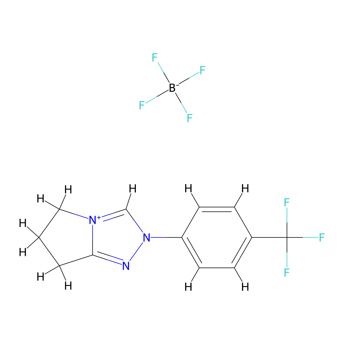 2-(4-(Trifluoromethyl)phenyl)-6,7-dihydro-5H-pyrrolo[2,1-c][1,2,4]triazol-2-ium tetrafluoroborate molecular structure, CAS 2173054-52-7