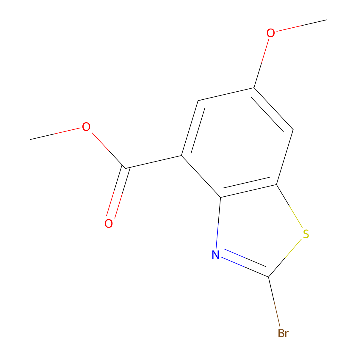 Methyl 2-bromo-6-methoxybenzo[d]thiazole-4-carboxylate molecular structure, CAS 2173069-04-8