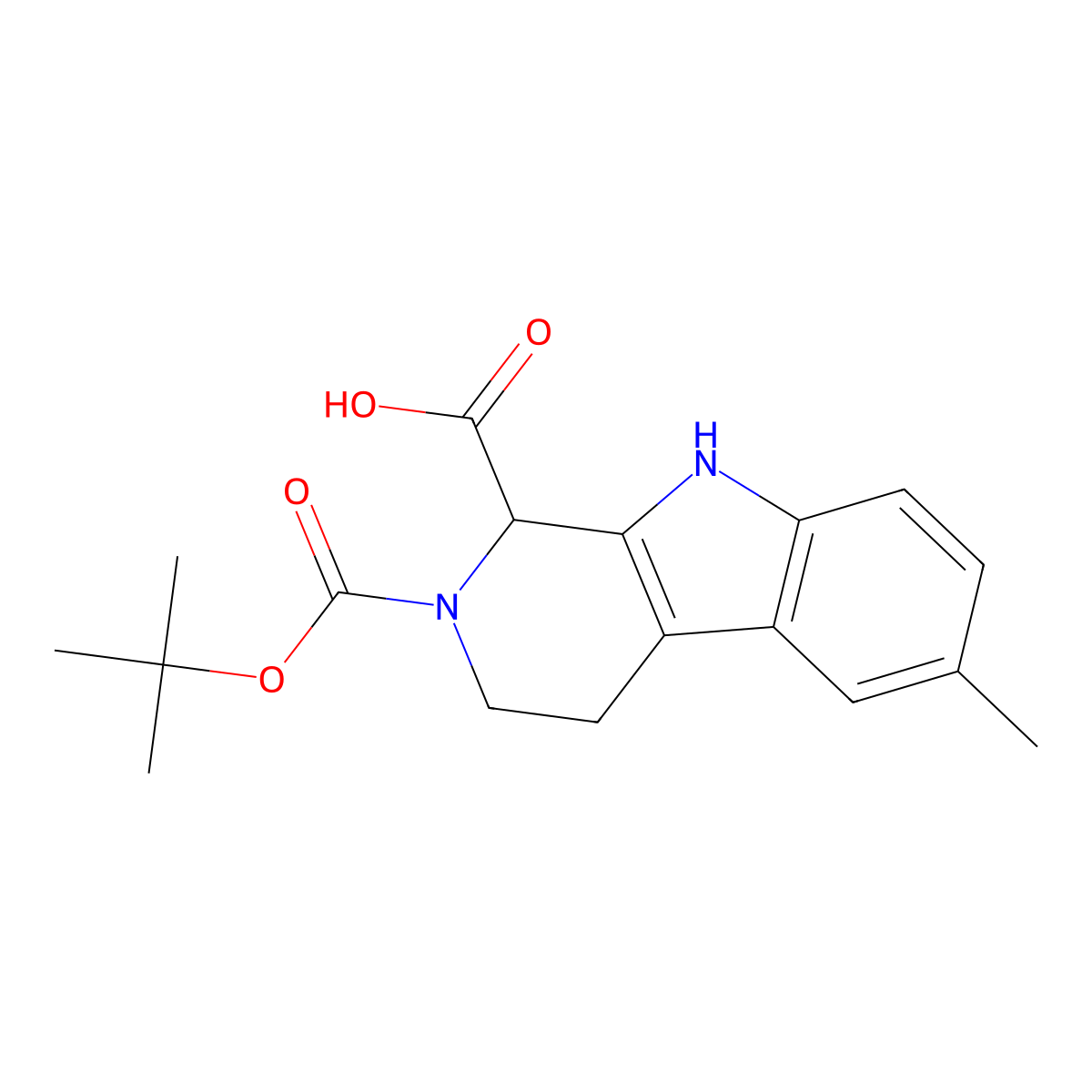 2-(tert-Butoxycarbonyl)-6-methyl-2,3,4,9-tetrahydro-1h-beta-carboline-1-carboxylic acid molecular structure, CAS 2173083-47-9