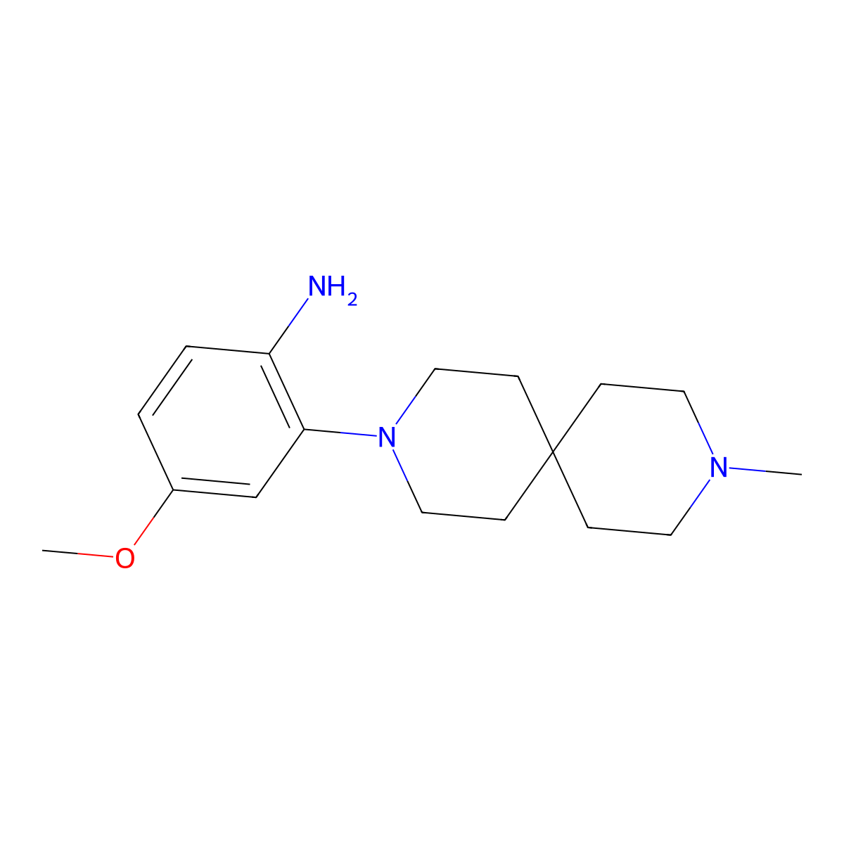 4-Methoxy-2-{9-methyl-3,9-diazaspiro[5.5]undecan-3-yl}aniline molecular structure, CAS 2173083-57-1