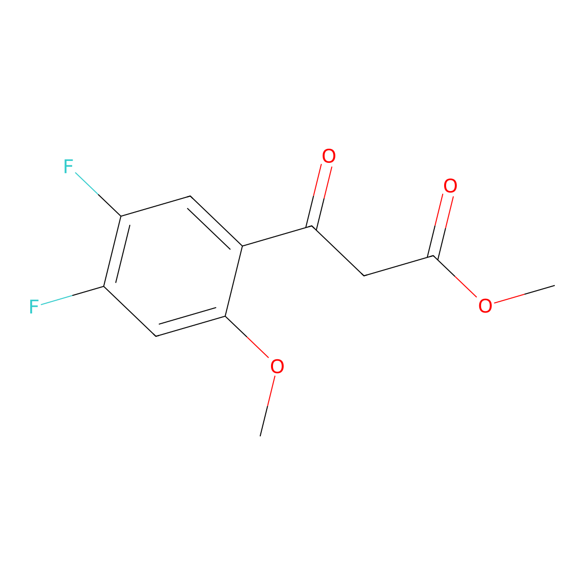 Methyl 3-(4,5-difluoro-2-methoxyphenyl)-3-oxopropanoate molecular structure, CAS 2173083-69-5