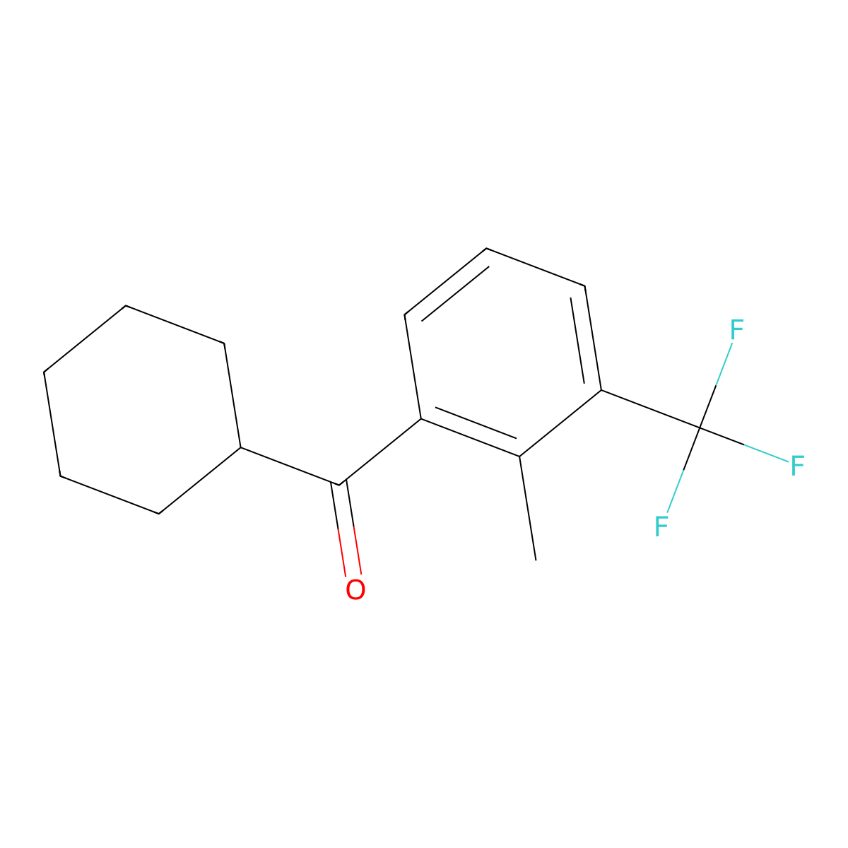 Cyclohexyl(2-methyl-3-(trifluoromethyl)phenyl)methanone molecular structure, CAS 2173084-27-8