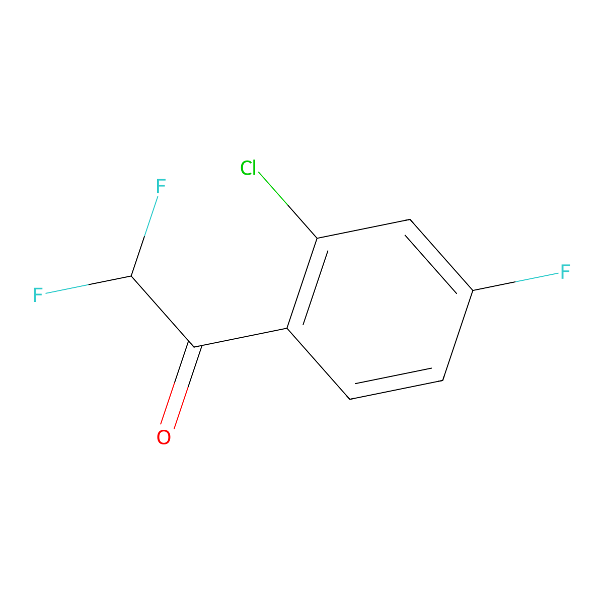 1-(2-Chloro-4-fluorophenyl)-2,2-difluoroethanone molecular structure, CAS 2173086-69-4