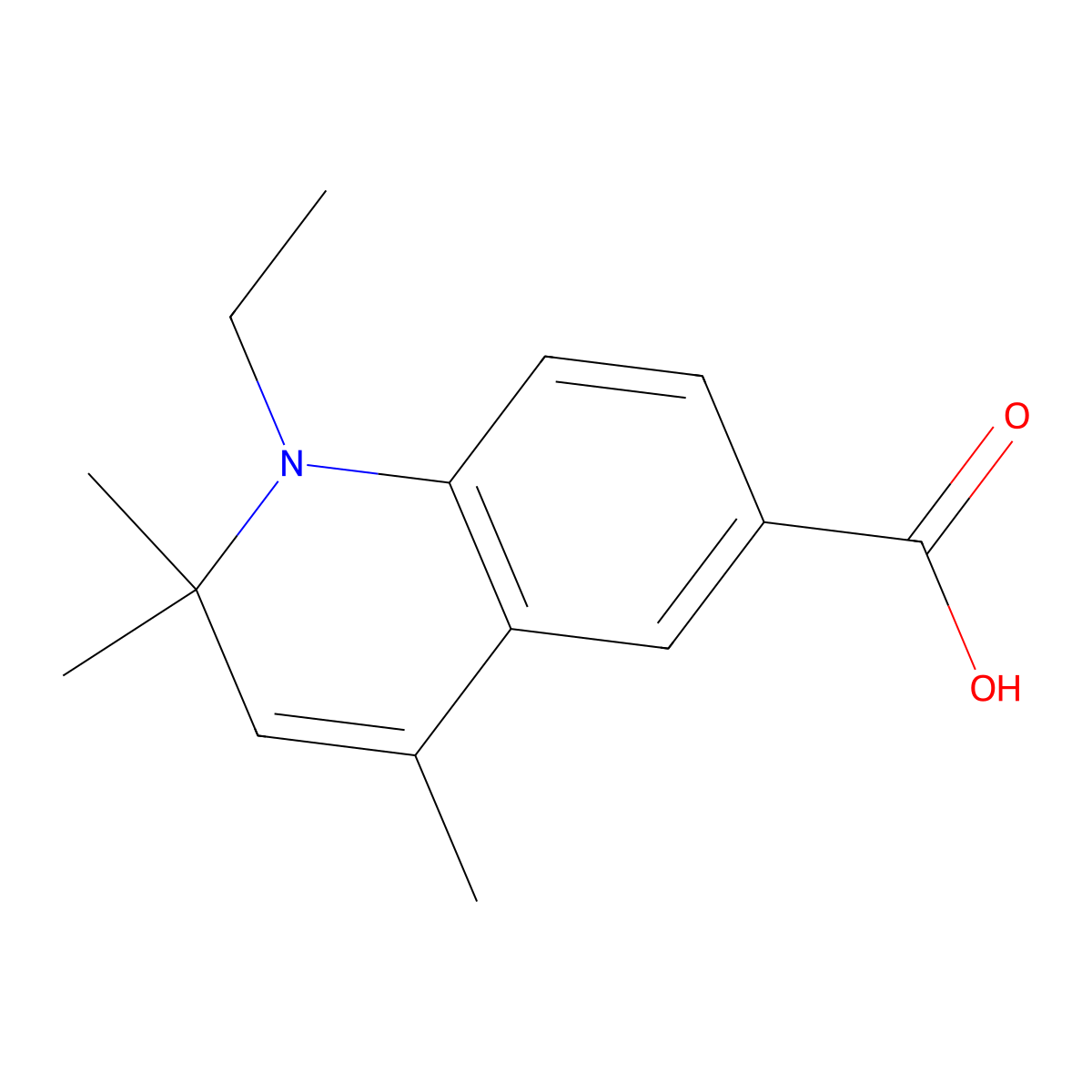 1-Ethyl-2,2,4-trimethyl-1,2-dihydroquinoline-6-carboxylic acid molecular structure, CAS 2173086-79-6