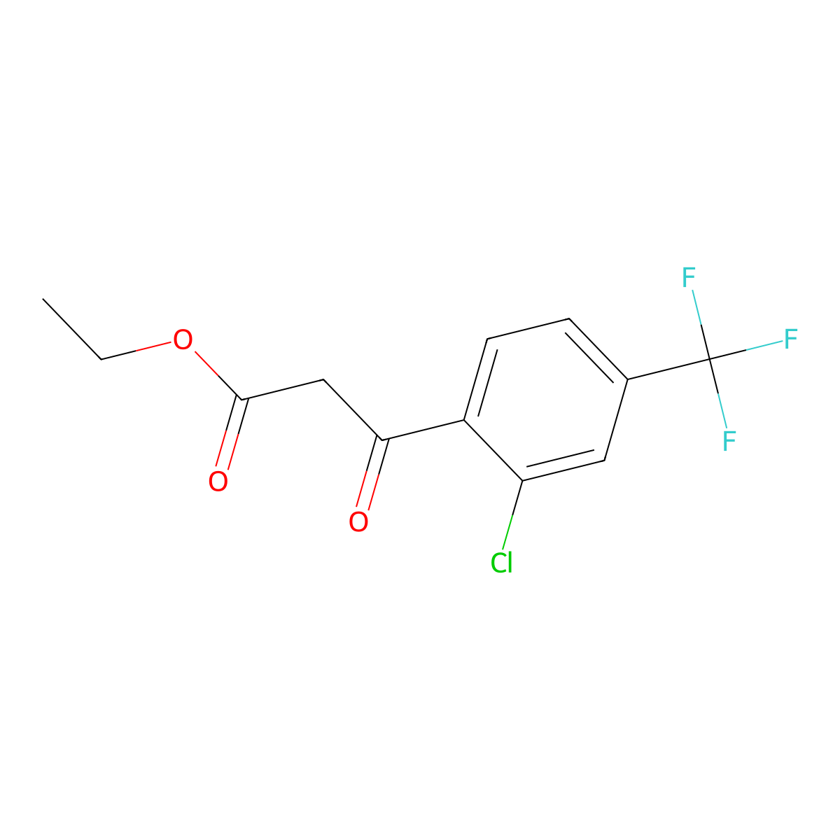 3-(2-Chloro-4-trifluoromethyl-phenyl)-3-oxo-propionic acid ethyl ester molecular structure, CAS 2173087-01-7