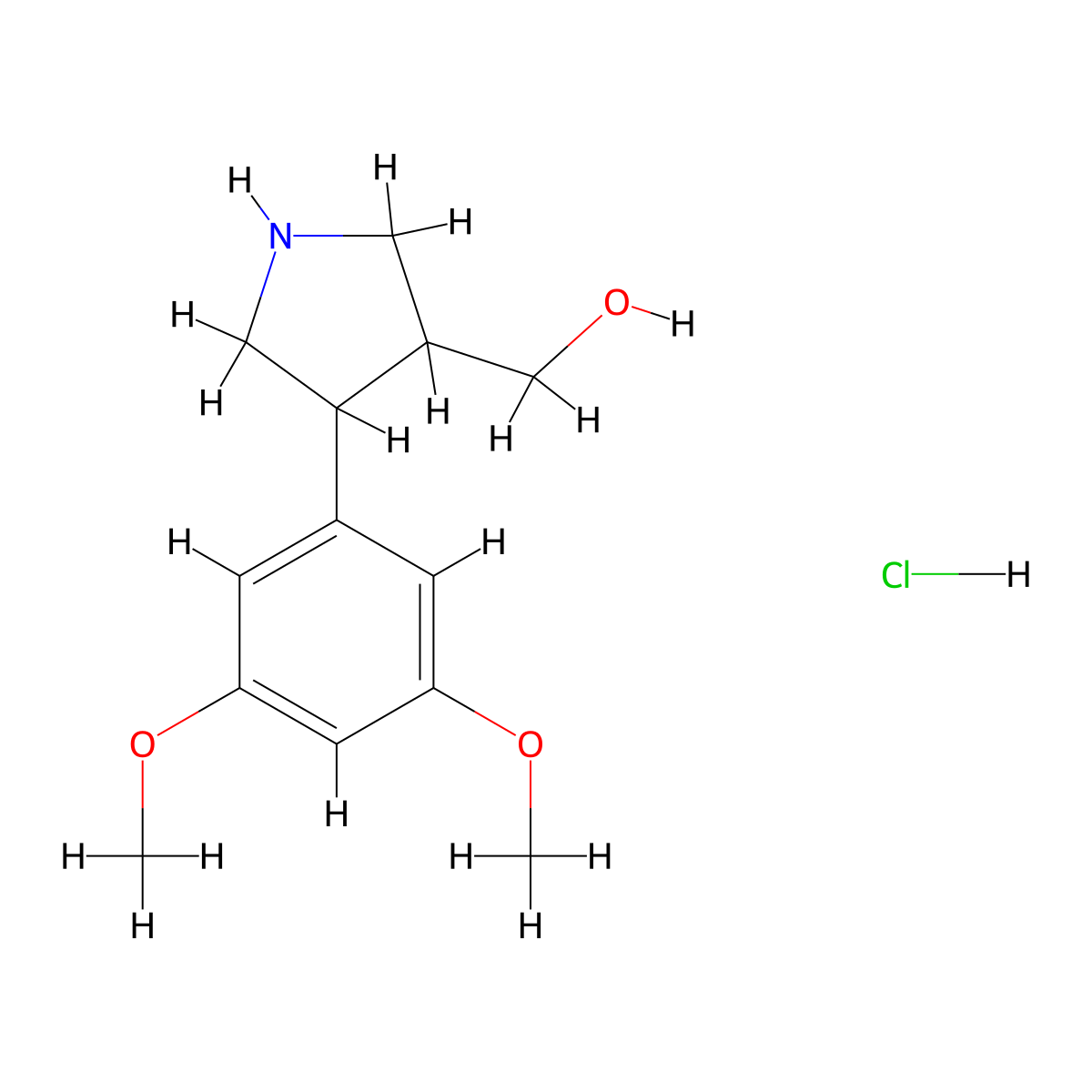 [4-(3,5-Dimethoxyphenyl)pyrrolidin-3-yl]methanol hydrochloride molecular structure, CAS 2173088-79-2