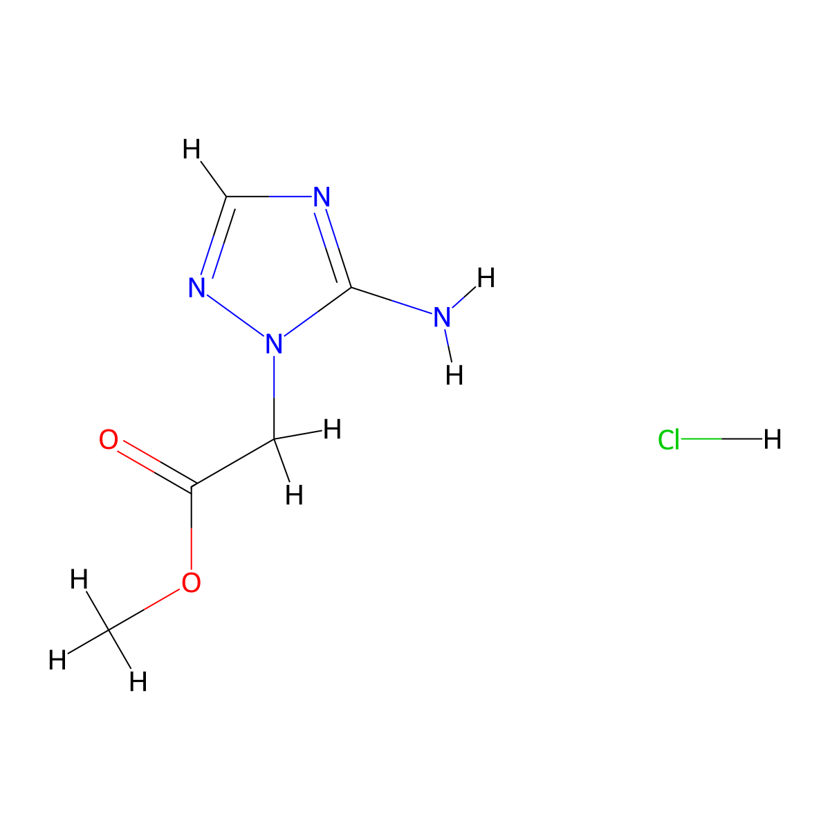 Methyl (5-amino-1h-1,2,4-triazol-1-yl)acetate hydrochloride molecular structure, CAS 2173089-94-4