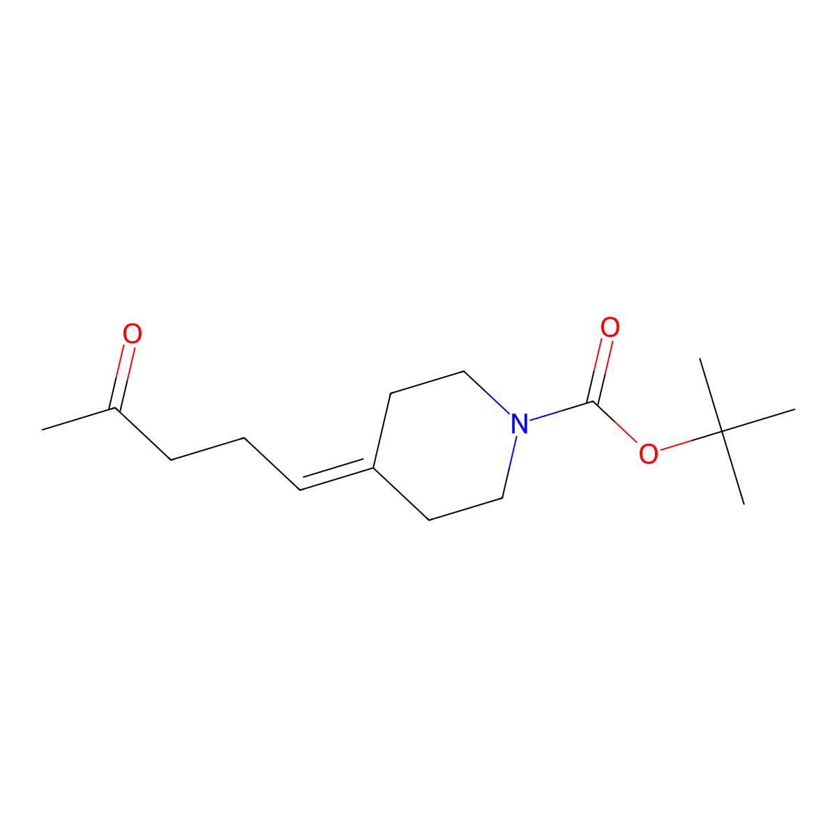 tert-Butyl 4-(4-oxopentylidene)piperidine-1-carboxylate molecular structure, CAS 2173090-50-9