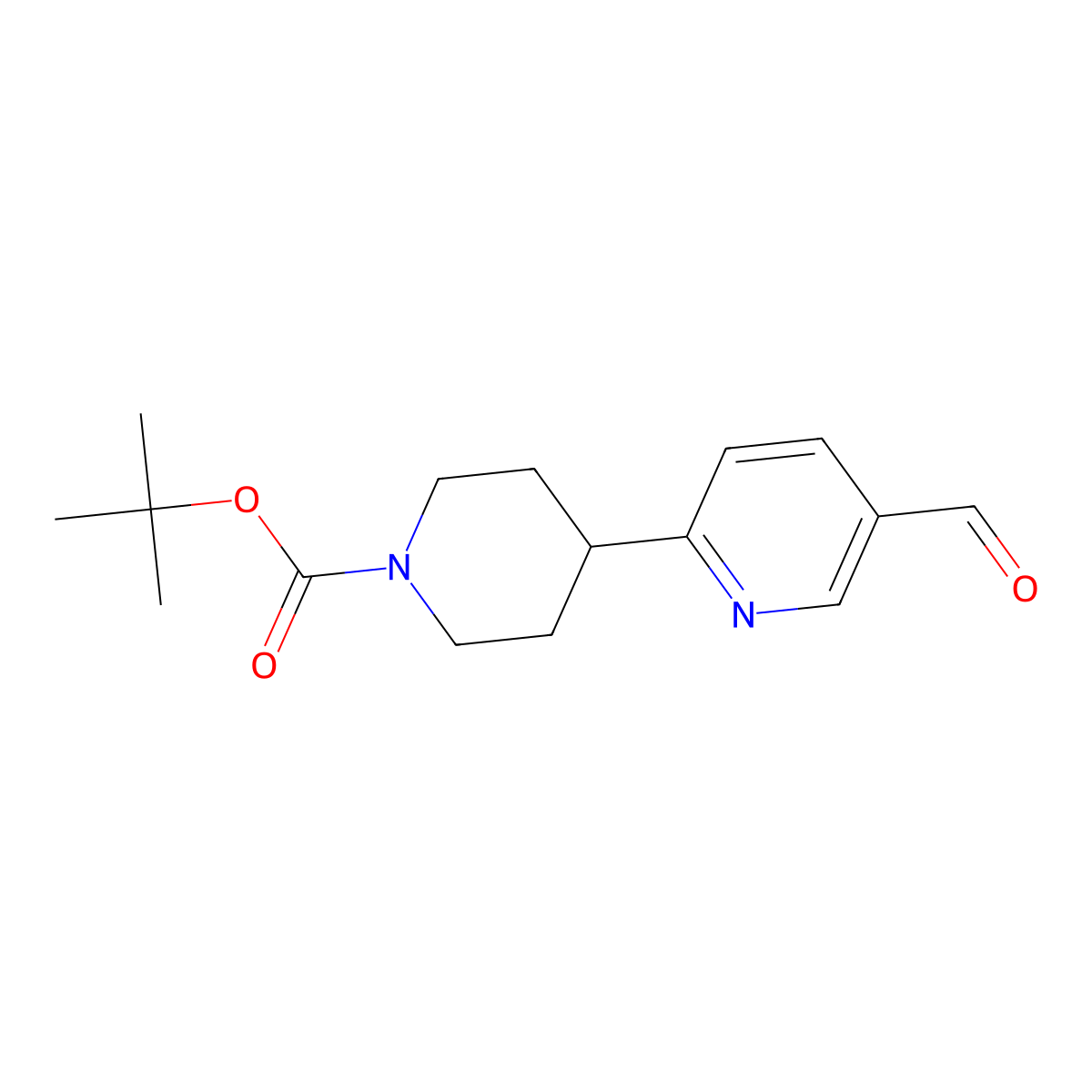 tert-Butyl 4-(5-formylpyridin-2-yl)piperidine-1-carboxylate molecular structure, CAS 2173090-55-4