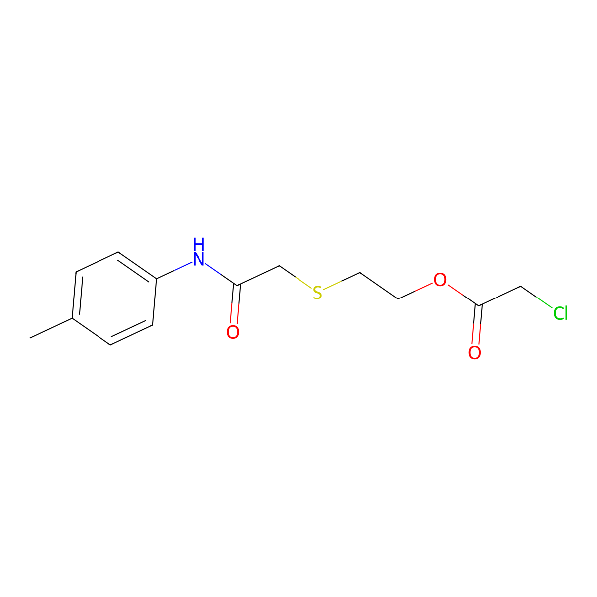 2-((2-[(4-Methylphenyl)amino]-2-oxoethyl)thio)ethyl chloroacetate molecular structure, CAS 2173090-61-2