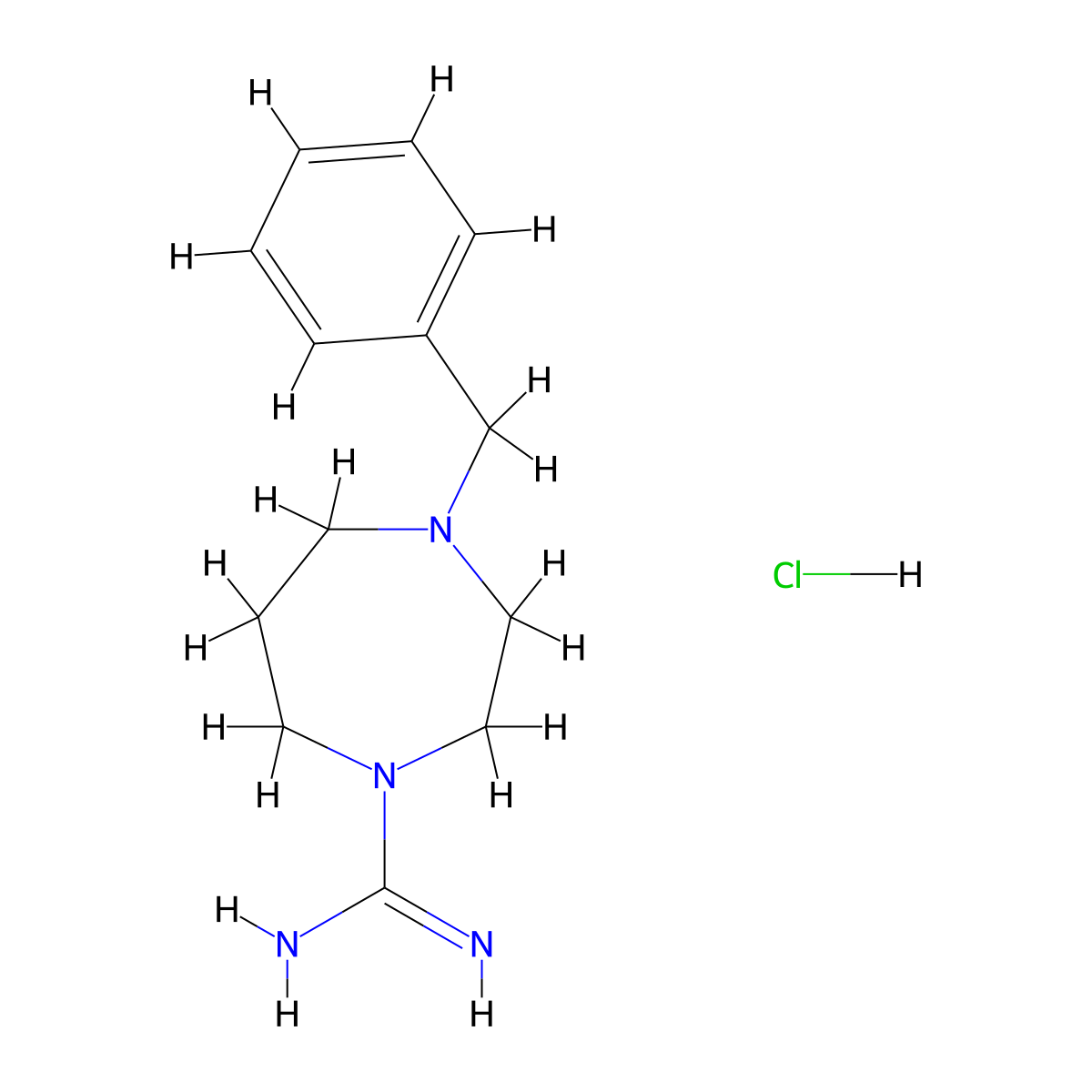 4-Benzyl-1,4-diazepane-1-carboximidamide hydrochloride molecular structure, CAS 2173091-70-6
