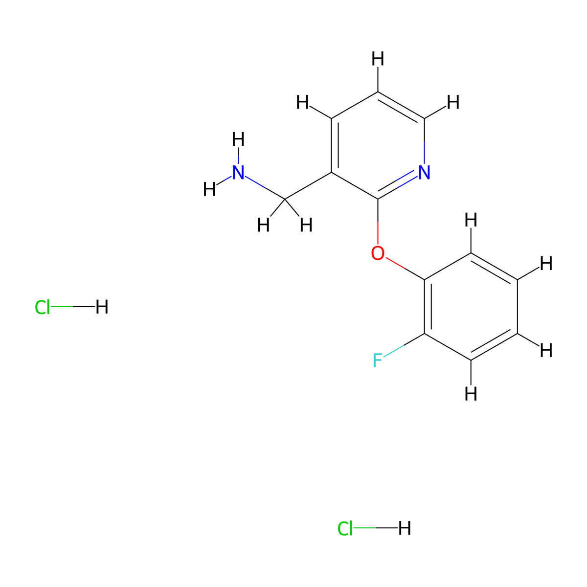 1-[2-(2-Fluorophenoxy)pyridin-3-yl]methanamine dihydrochloride molecular structure, CAS 2173091-76-2