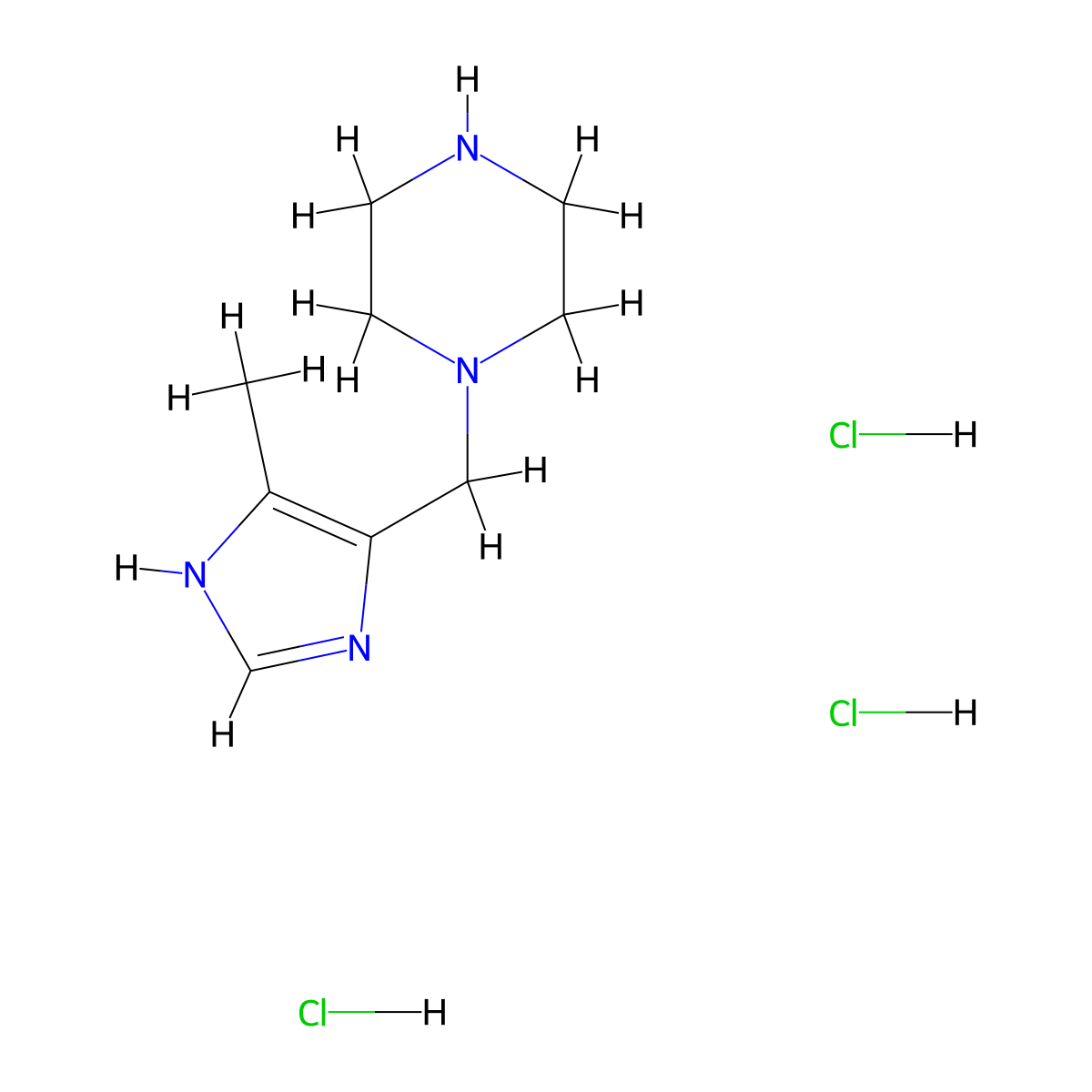 1-[(5-Methyl-1h-imidazol-4-yl)methyl]piperazine trihydrochloride molecular structure, CAS 2173092-60-7