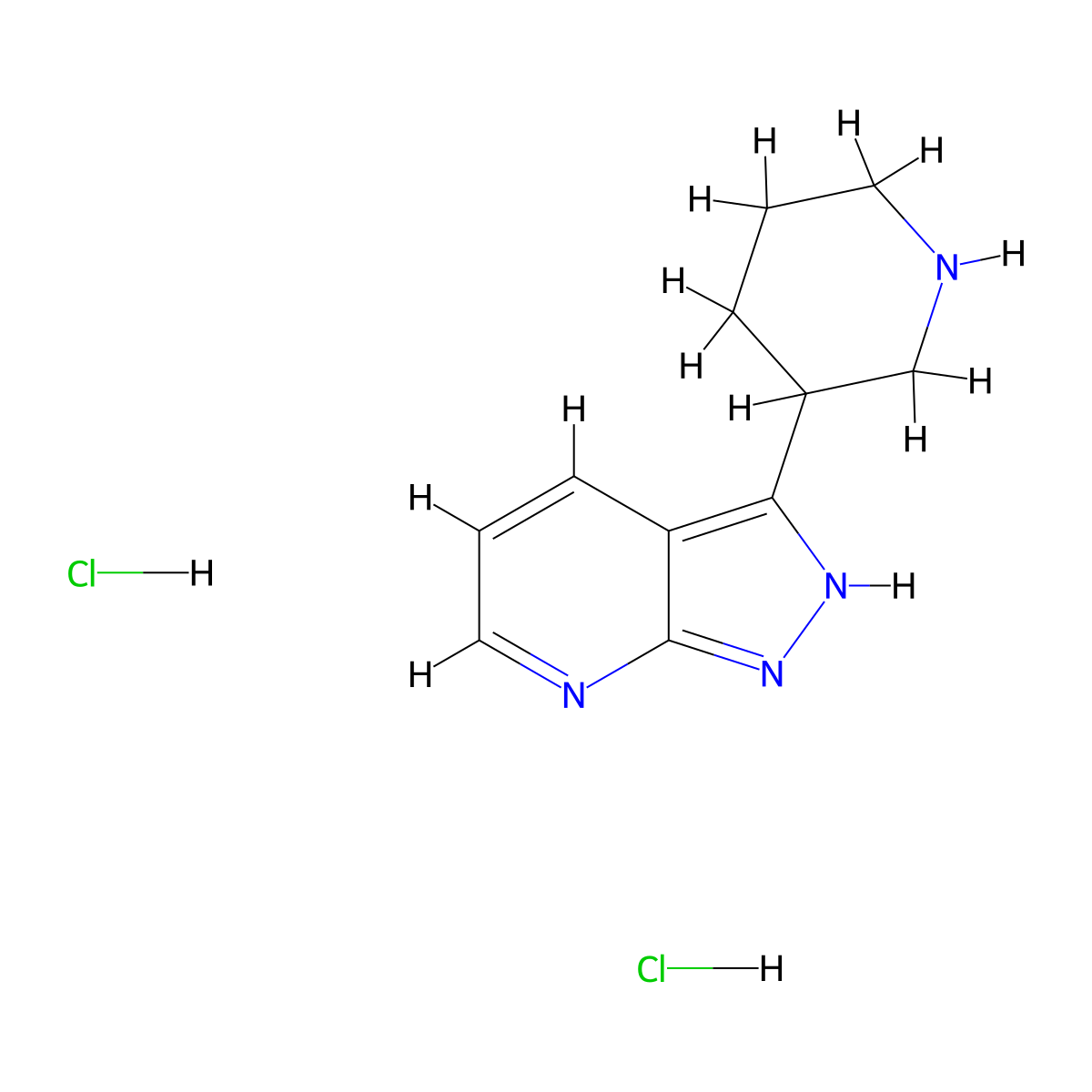 3-Piperidin-3-yl-1h-pyrazolo[3,4-b]pyridine dihydrochloride molecular structure, CAS 2173092-88-9