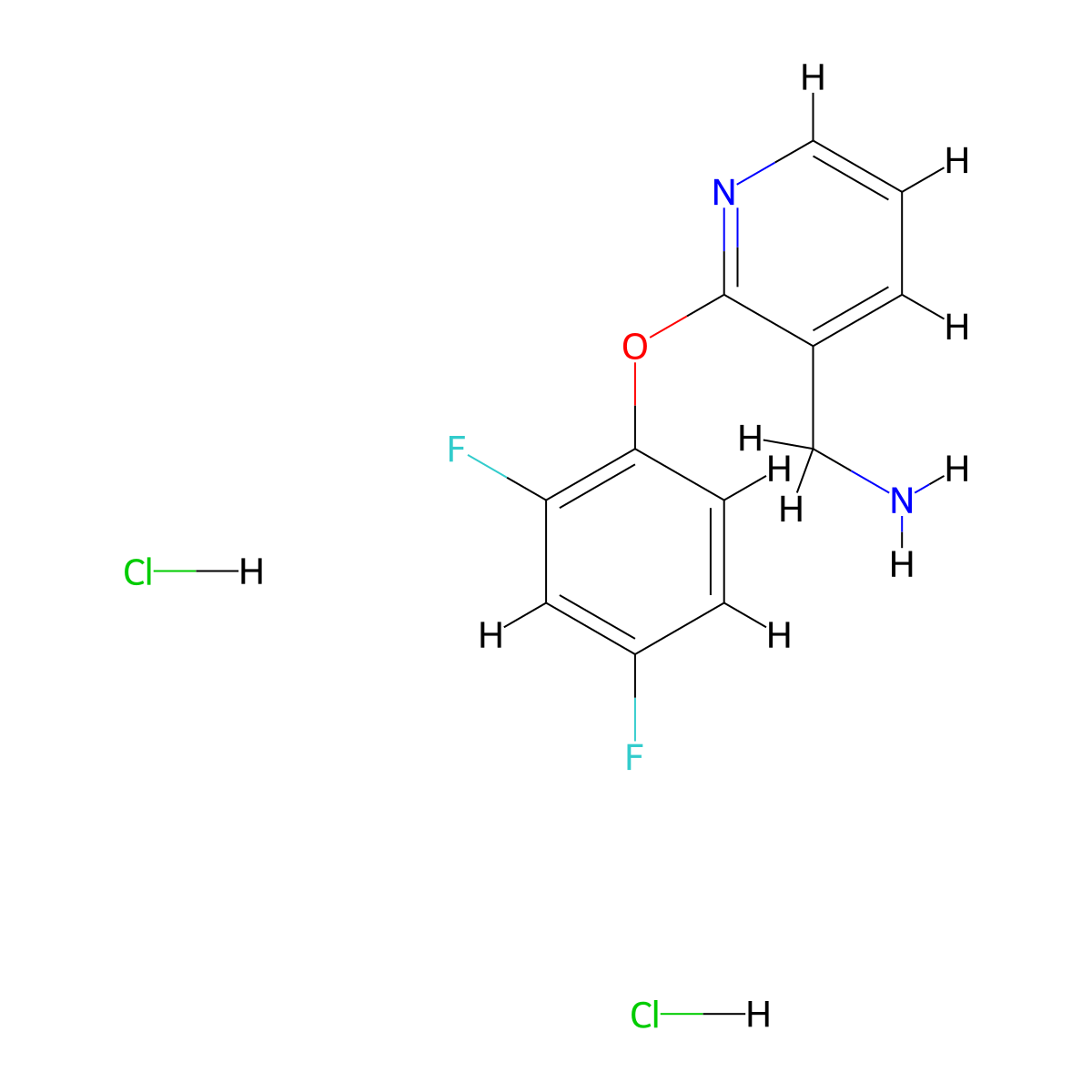 1-[2-(2,4-Difluorophenoxy)pyridin-3-yl]methanamine dihydrochloride molecular structure, CAS 2173093-05-3