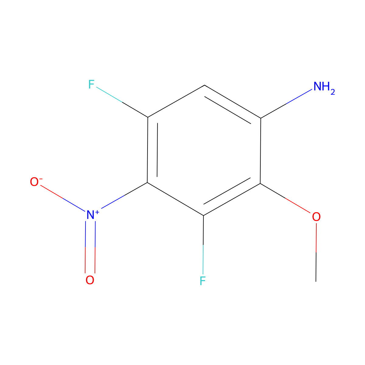 3,5-Difluoro-2-methoxy-4-nitroaniline molecular structure, CAS 2173093-27-9