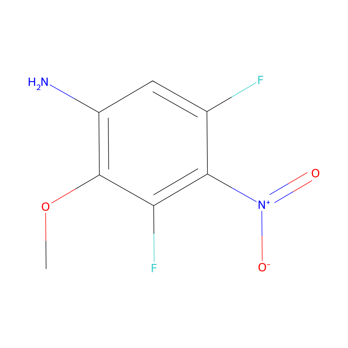 3,5-Difluoro-2-methoxy-4-nitroaniline molecular structure, CAS 2173093-27-9