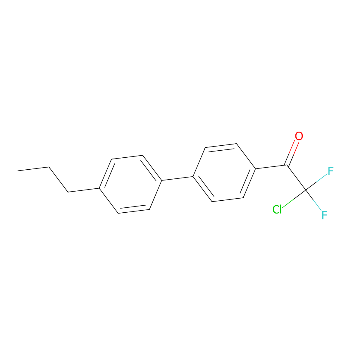 2-Chloro-2,2-difluoro-1-(4'-propyl[1,1'-biphenyl]-4-yl)ethanone molecular structure, CAS 2173094-34-1