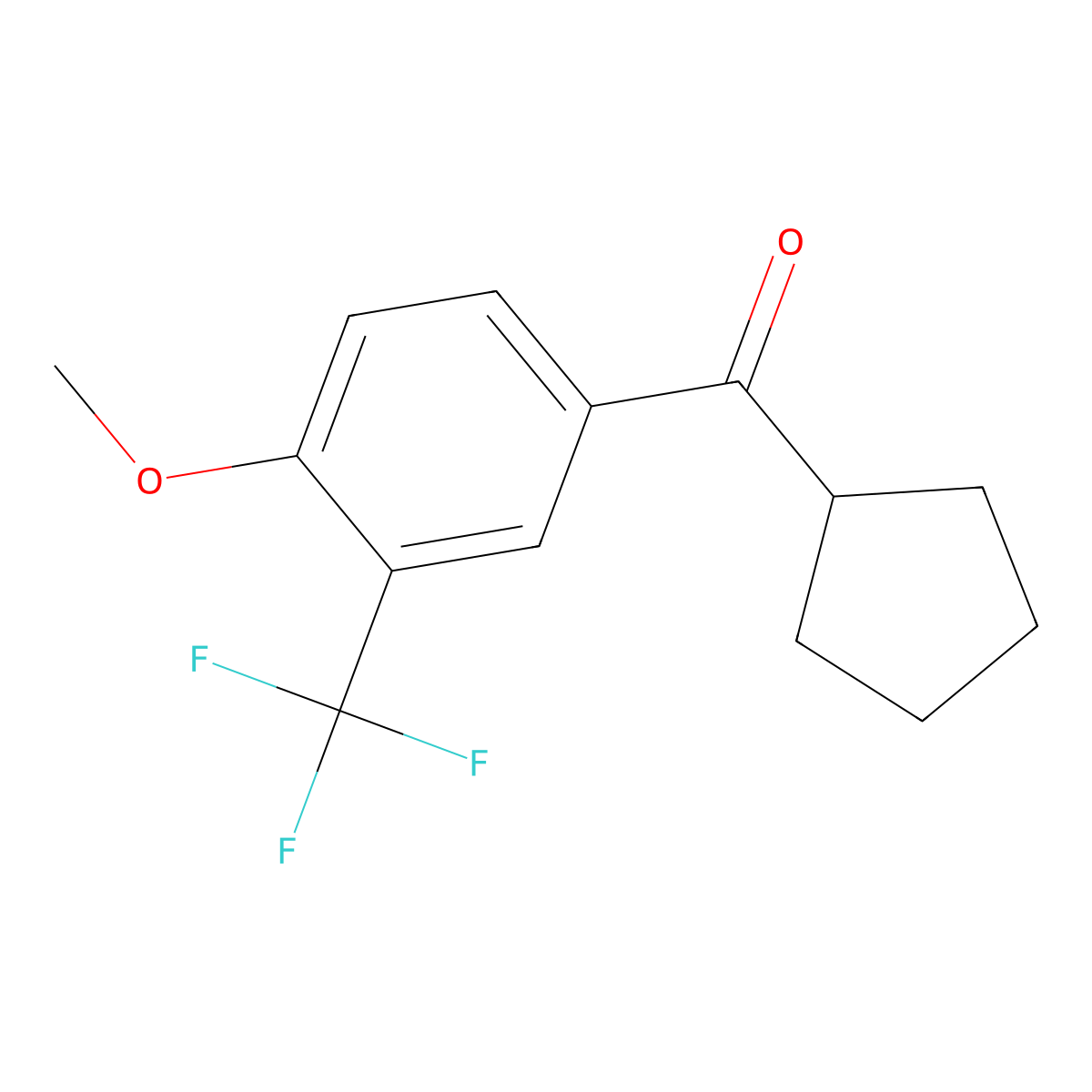 Cyclopentyl[4-methoxy-3-(trifluoromethyl)phenyl]methanone molecular structure, CAS 2173096-54-1