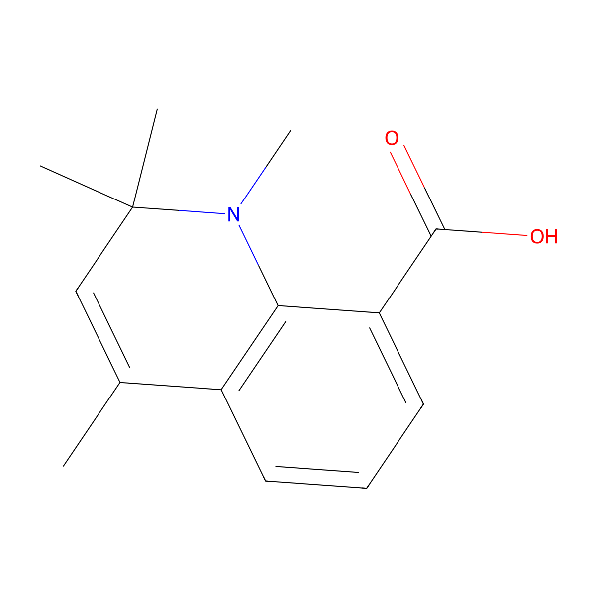 1,2,2,4-Tetramethyl-1,2-dihydroquinoline-8-carboxylic acid molecular structure, CAS 2173097-80-6