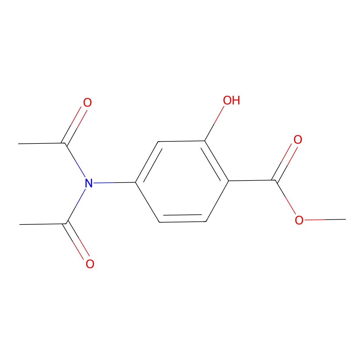 Methyl 4-(n-acetylacetamido)-2-hydroxybenzoate molecular structure, CAS 2173097-97-5