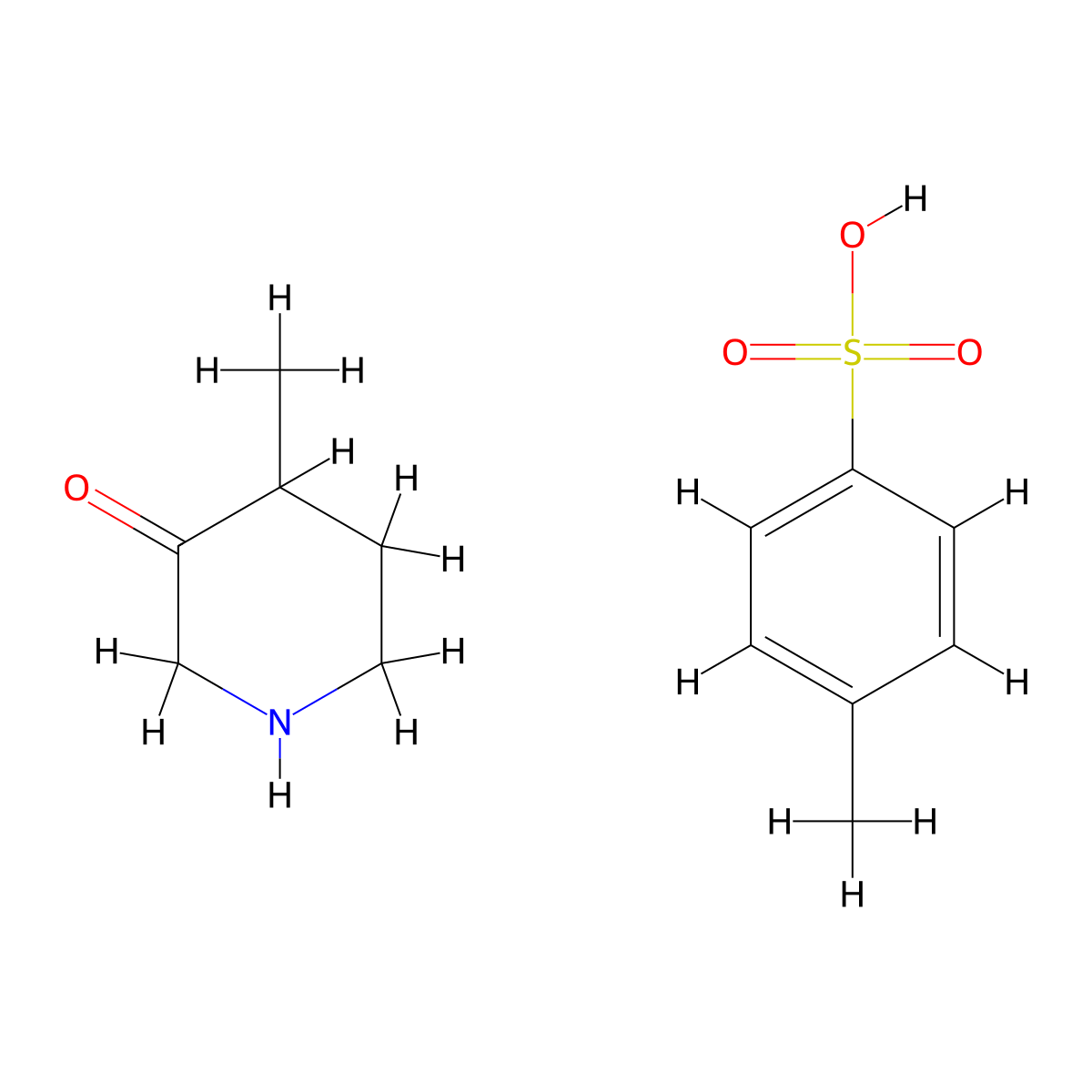 4-Methylbenzene-1-sulfonic acid; 4-methylpiperidin-3-one molecular structure, CAS 2173098-62-7