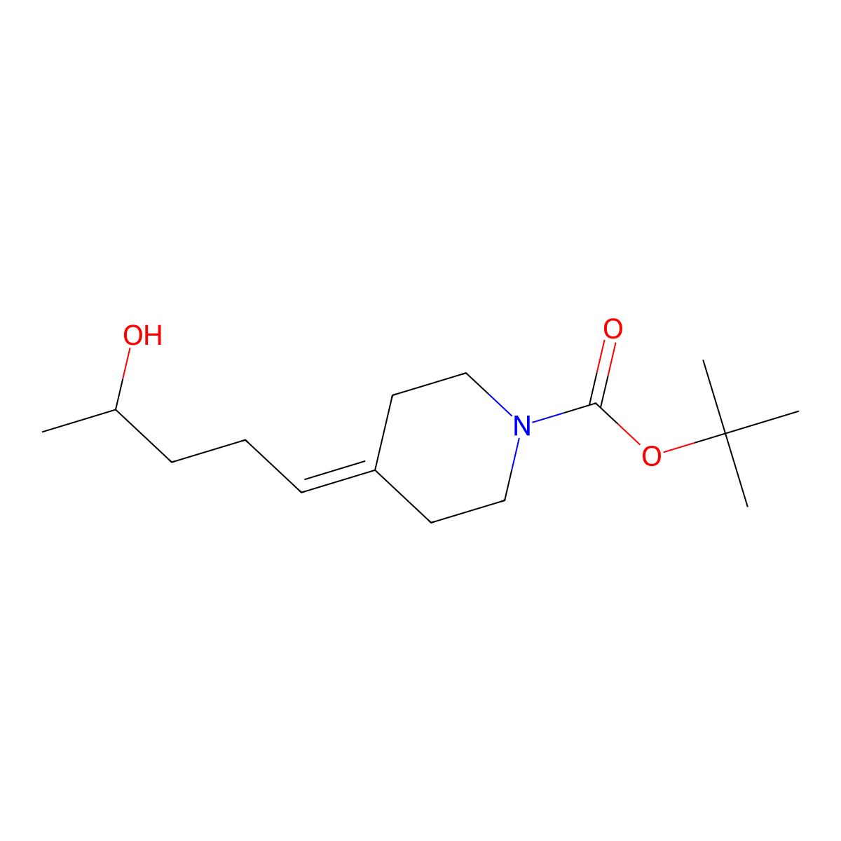 tert-Butyl 4-(4-hydroxypentylidene)piperidine-1-carboxylate molecular structure, CAS 2173098-83-2