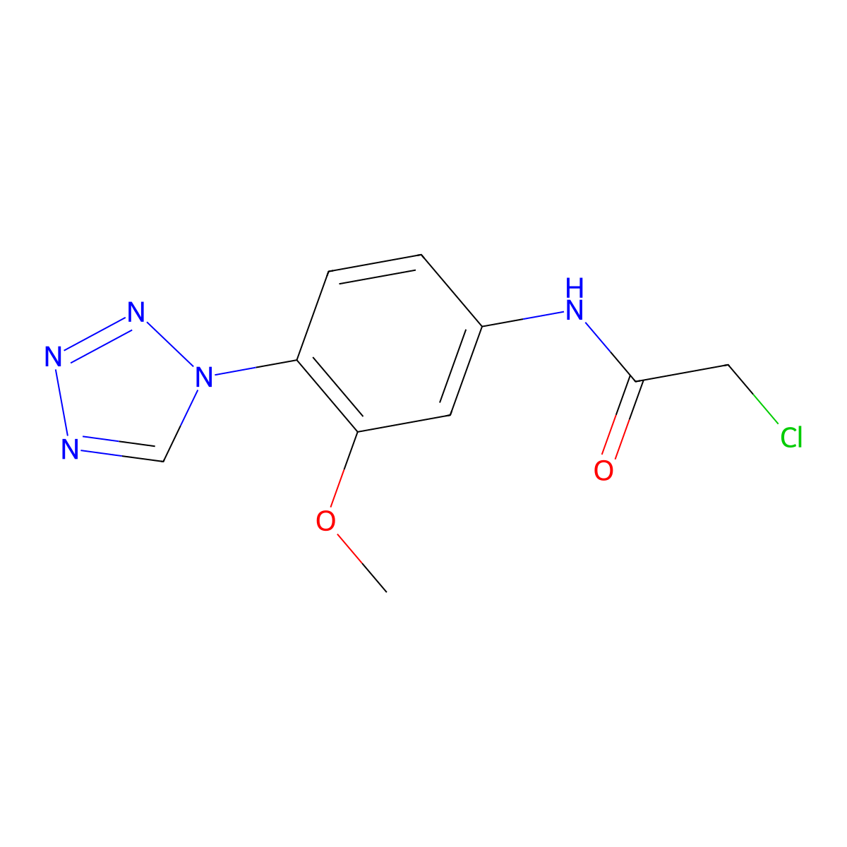 2-Chloro-n-[3-methoxy-4-(1h-tetrazol-1-yl)phenyl]acetamide molecular structure, CAS 2173098-86-5