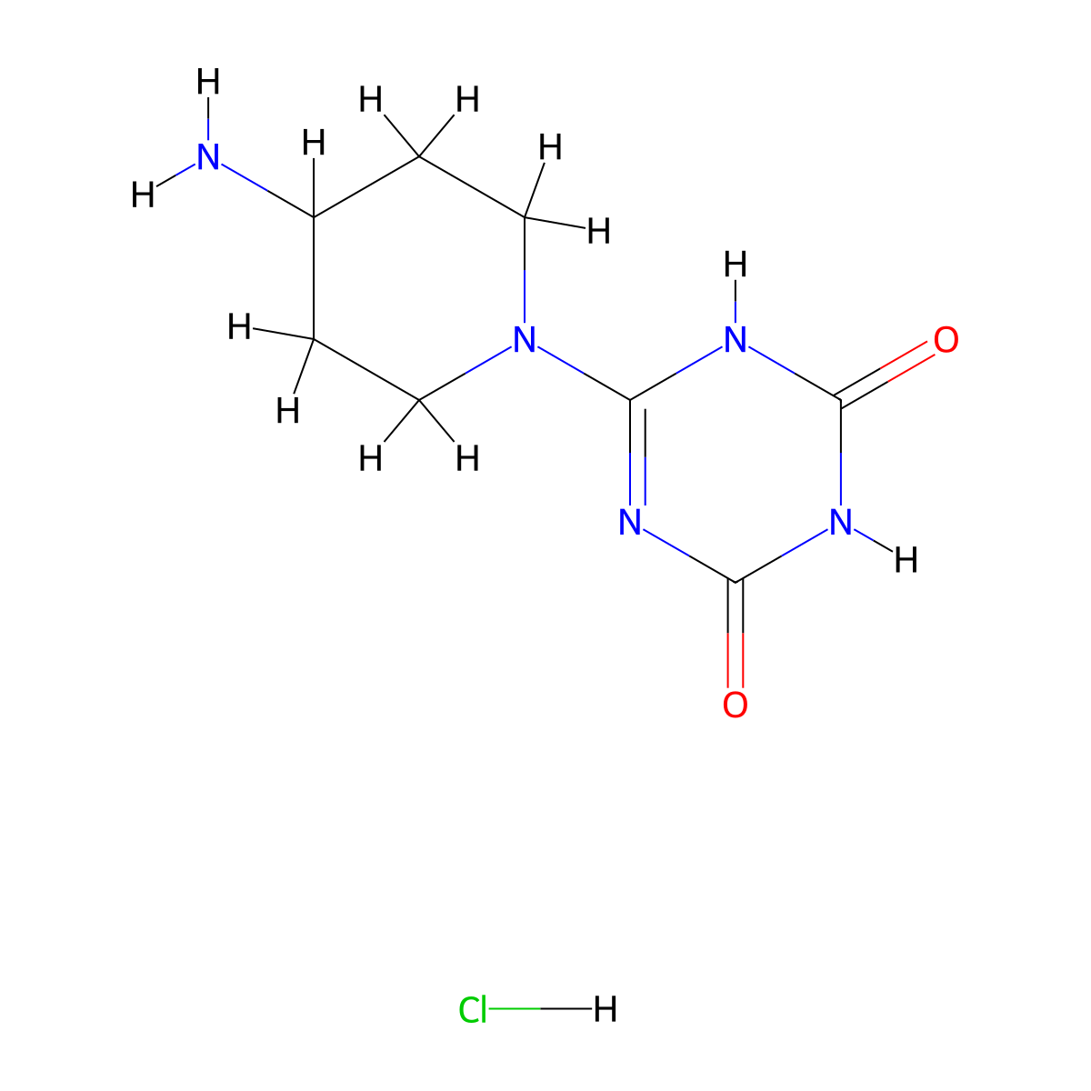 6-(4-Aminopiperidin-1-yl)-4-hydroxy-1,3,5-triazin-2(1h)-one hydrochloride molecular structure, CAS 2173099-15-3