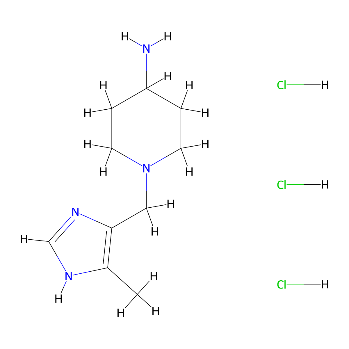 1-[(5-Methyl-1H-imidazol-4-YL)methyl]piperidin-4-amine trihydrochloride molecular structure, CAS 2173101-09-0