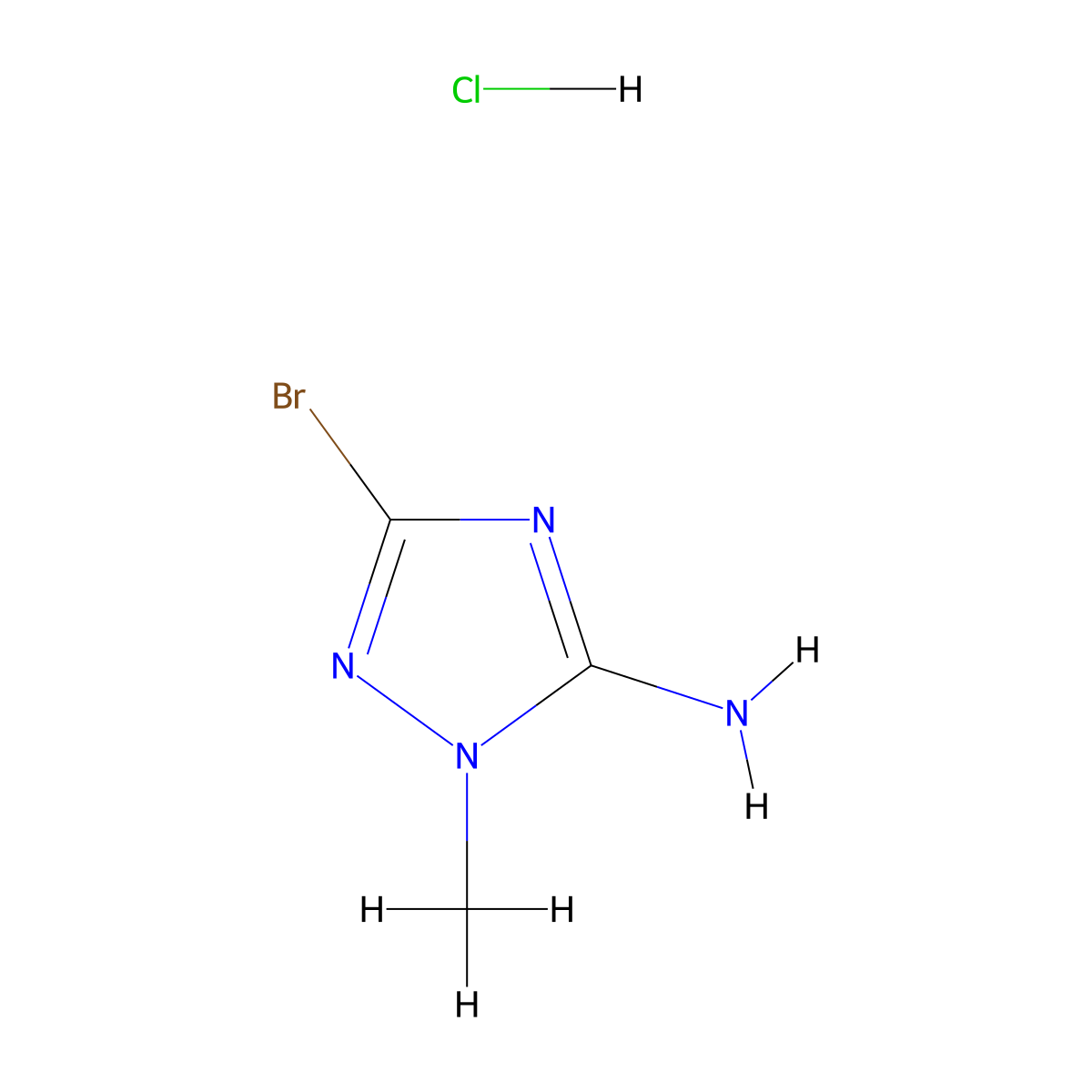 3-Bromo-1-methyl-1h-1,2,4-triazol-5-amine hydrochloride molecular structure, CAS 2173101-14-7