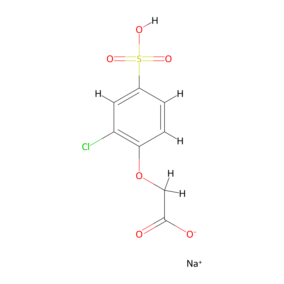 Sodium (2-chloro-4-sulfophenoxy)acetic acid molecular structure, CAS 2173101-21-6