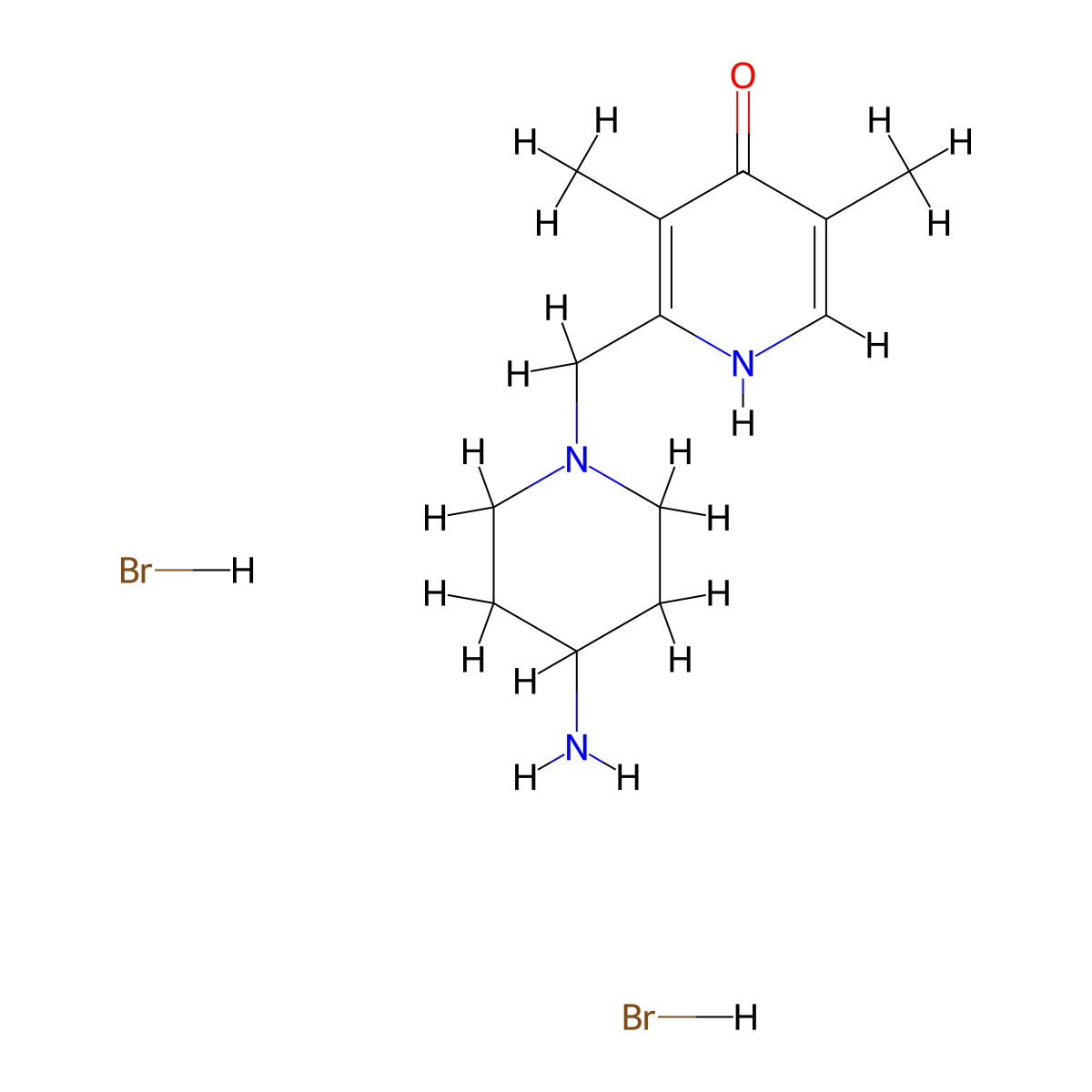 2-[(4-Aminopiperidin-1-yl)methyl]-3,5-dimethylpyridin-4-ol dihydrobromide molecular structure, CAS 2173101-29-4