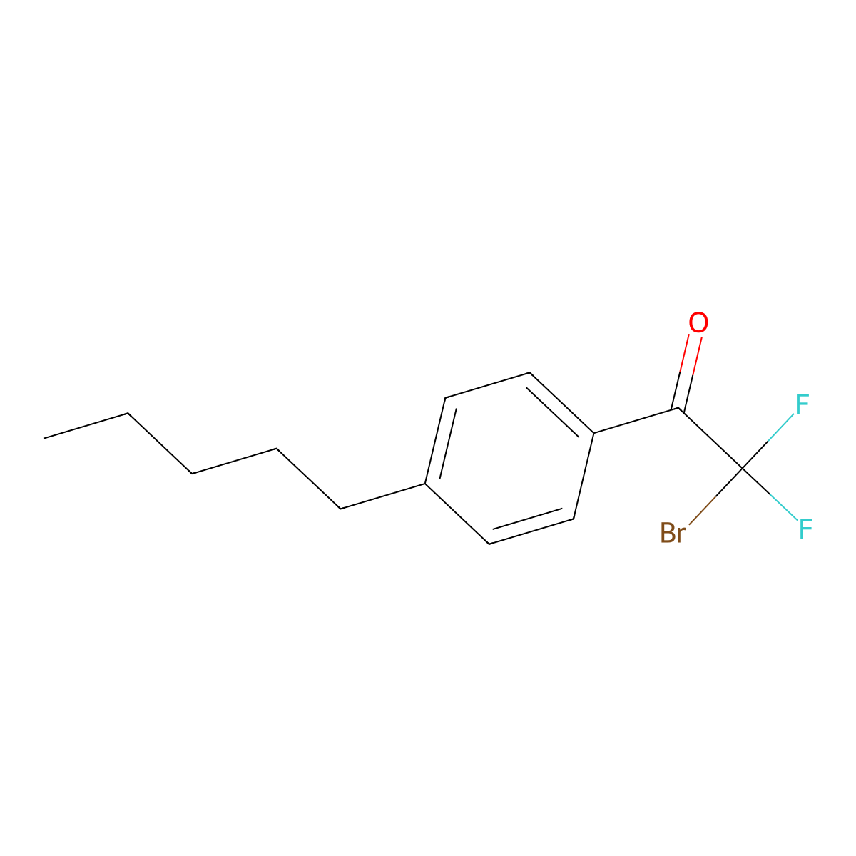 2-Bromo-2,2-difluoro-1-(4-pentylphenyl)ethanone molecular structure, CAS 2173102-52-6