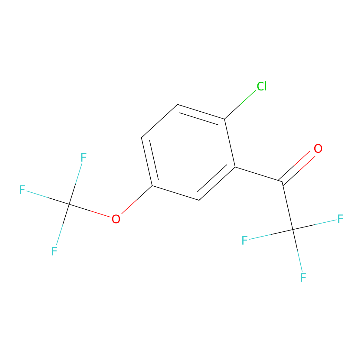 1-(2-Chloro-5-(trifluoromethoxy)phenyl)-2,2,2-trifluoroethanone molecular structure, CAS 2173102-62-8