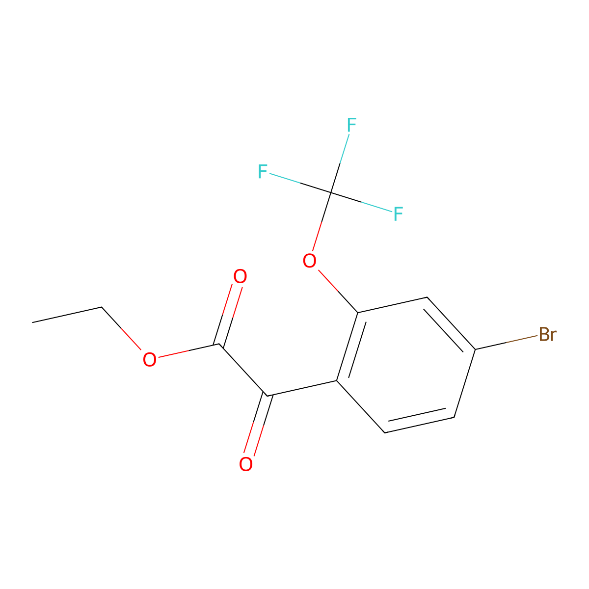 Ethyl 4-bromo-alpha-oxo-2-(trifluoromethoxy)benZeneacetate molecular structure, CAS 2173104-49-7