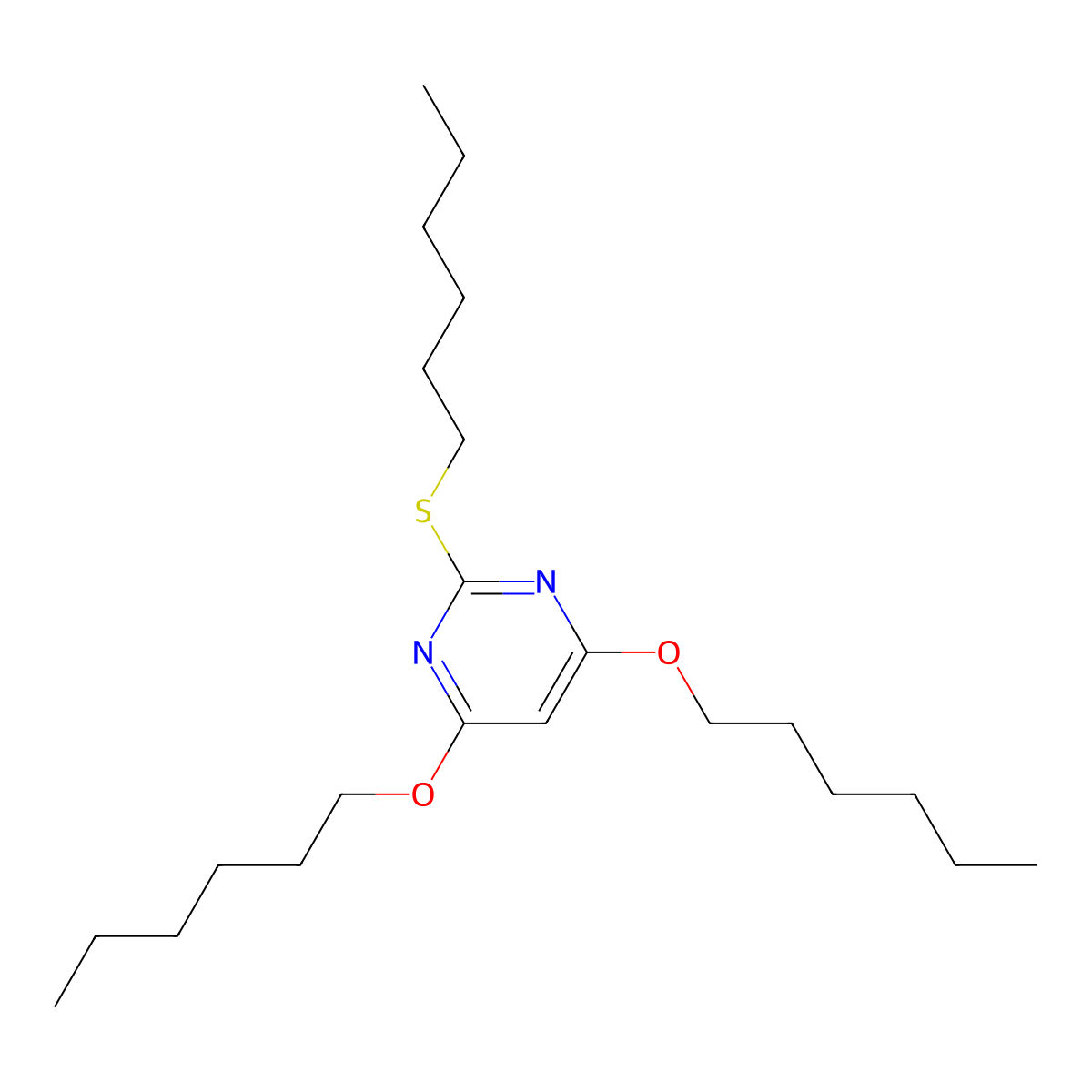4,6-Bis-hexyloxy-2-hexylsulfanyl-pyrimidine molecular structure, CAS 2173105-63-8
