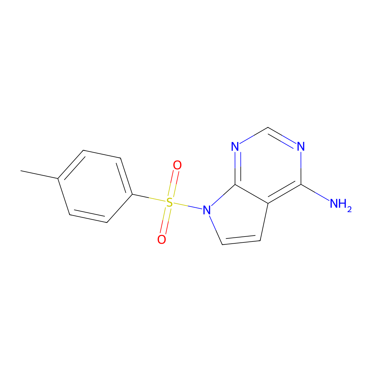 7-[(4-Methylbenzene)sulfonyl]pyrrolo[2,3-d]pyrimidin-4-amine molecular structure, CAS 2173107-06-5