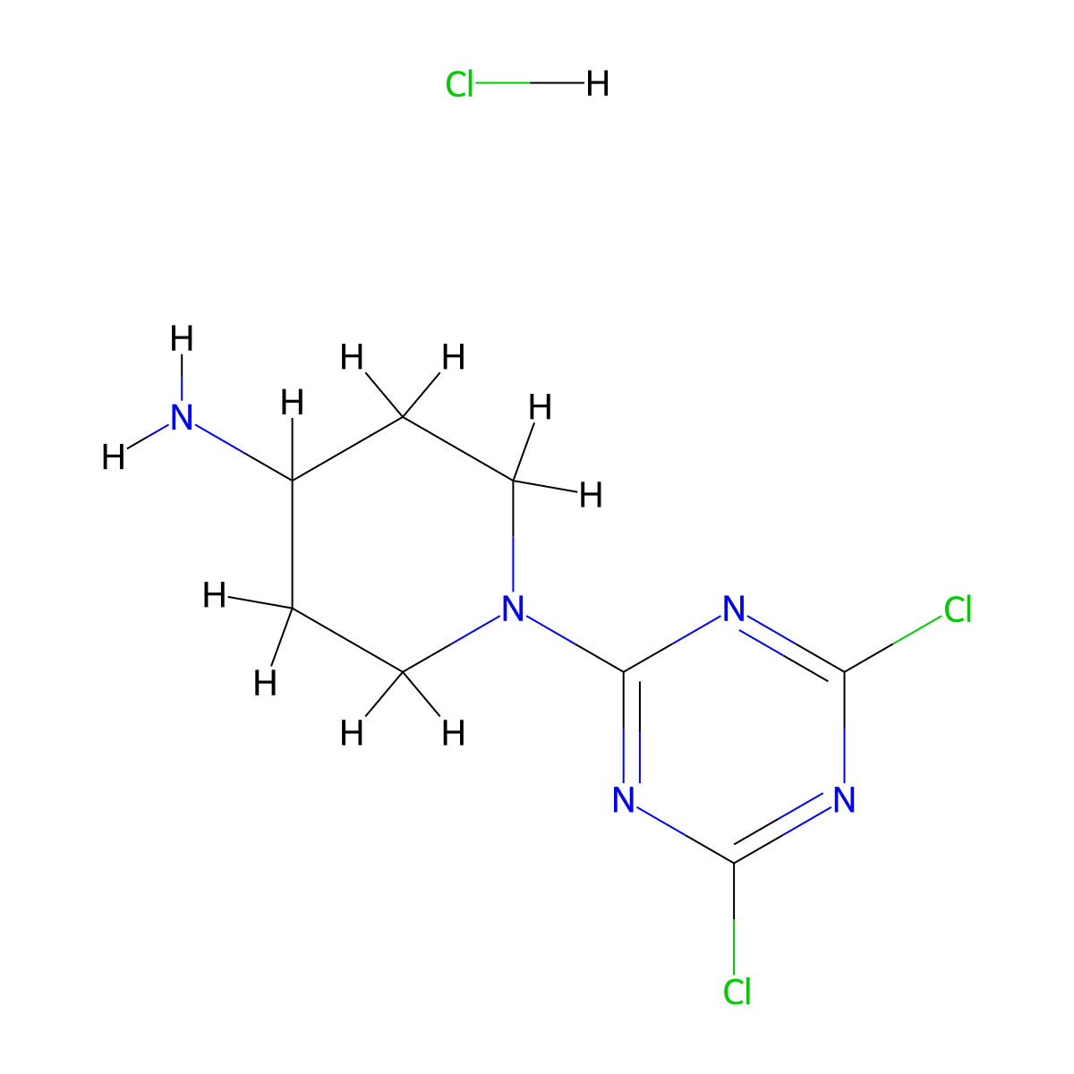 1-(4,6-Dichloro-1,3,5-triazin-2-yl)piperidin-4-amine hydrochloride molecular structure, CAS 2173107-32-7