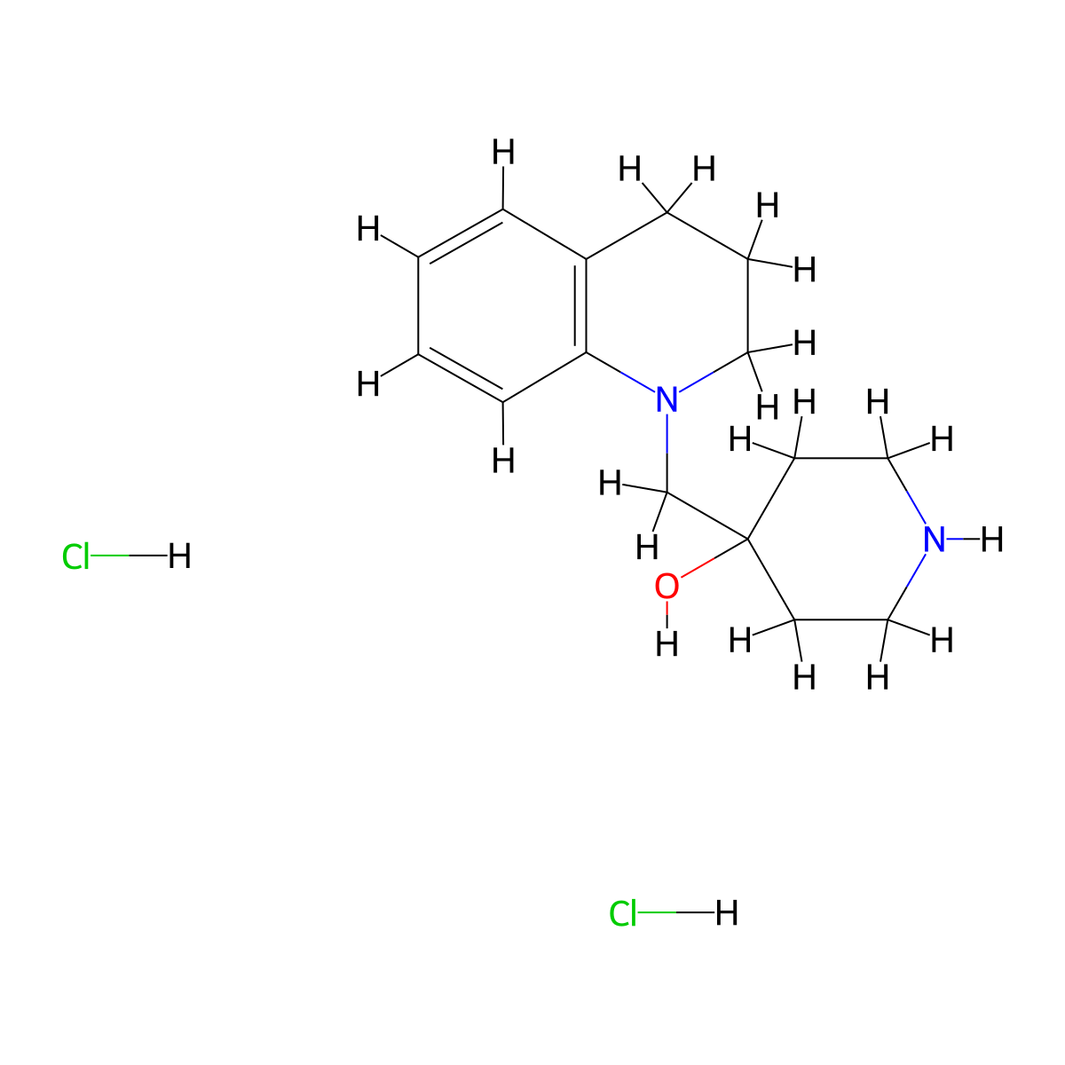 4-(3,4-Dihydroquinolin-1(2h)-ylmethyl)piperidin-4-ol dihydrochloride molecular structure, CAS 2173107-42-9