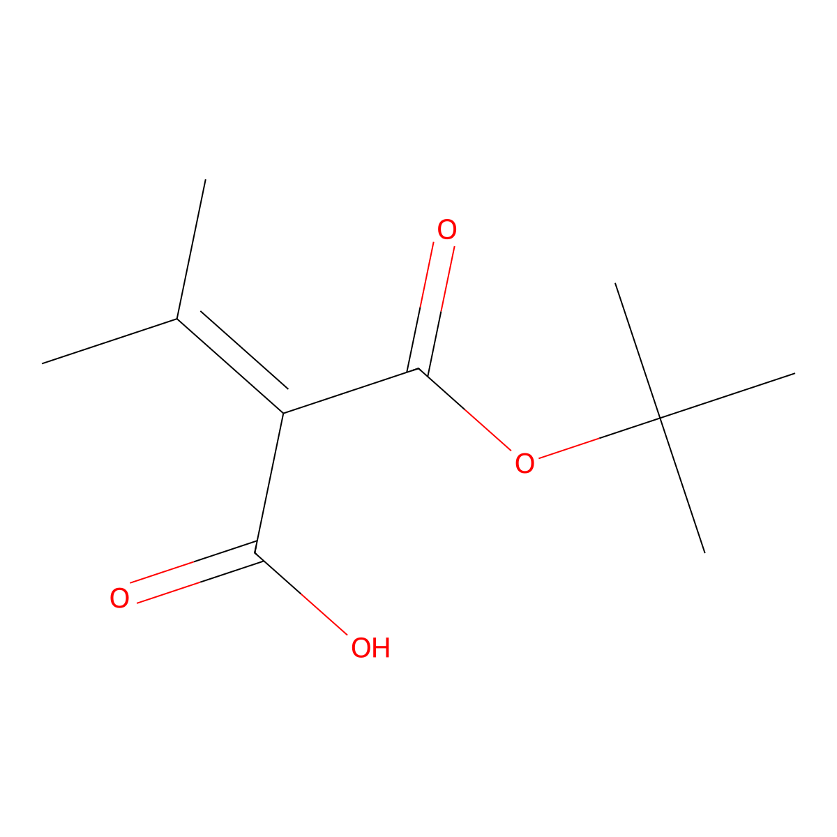 2-[(tert-Butoxy)carbonyl]-3-methylbut-2-enoic acid molecular structure, CAS 2173108-25-1