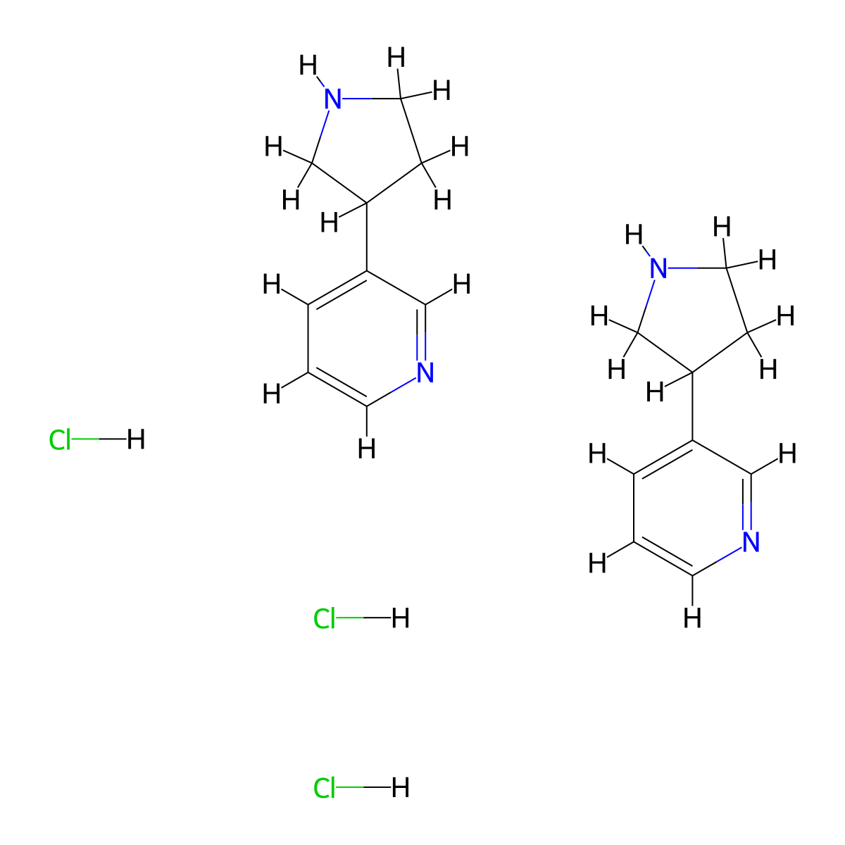 3-Pyrrolidin-3-ylpyridine sesquichloride molecular structure, CAS 2173109-12-9